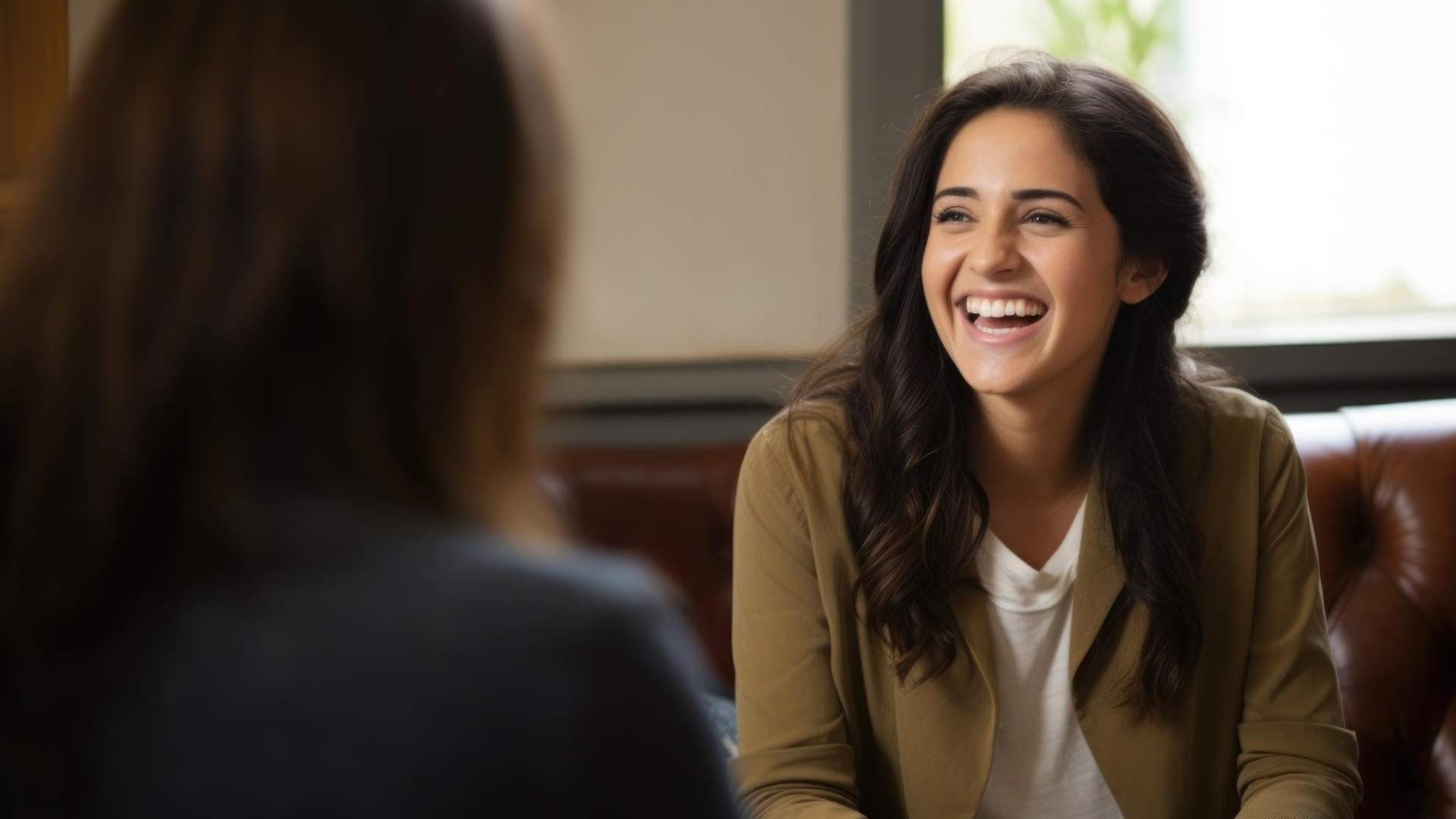 Happy woman during Prescription Drug Detox in Reseda, CA at Uprise Treatment Center